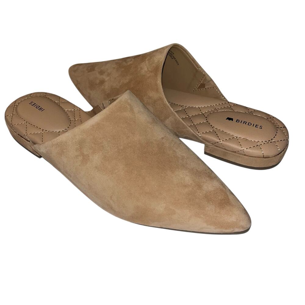 Birdies “The Lark” Suede Mule Slides – Golden Oak (Tan) Size 7 - Picture 2 of 11